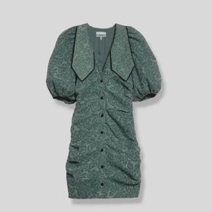 Ganni Jacquard Green Dress